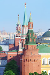 Fototapeta premium Spasskaya Tower, Nikolskaya Tower, Corner Arsenal Tower