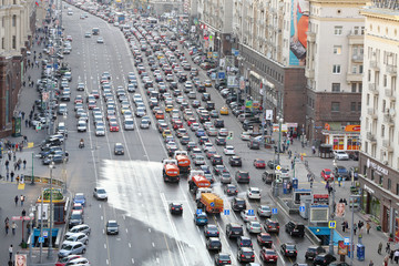 Traffic jam on Tverskaya st.