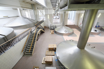 Reservoirs for beer in factory