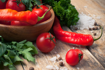 Bright summer vegetables