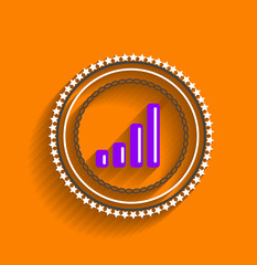 Vector chart icon stamp modern flat design