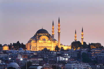 Fototapeta na wymiar Meczet Sulejmana w Stambule w Turcji.