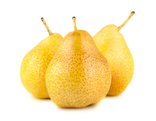 Three ripe yellow pears