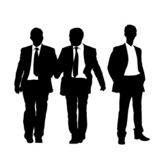 Vector image of three businessmen in formal clothes