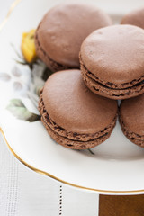 macarons with chocolate