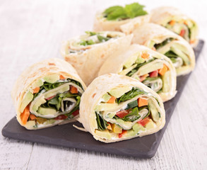 tortilla wrap with vegetable