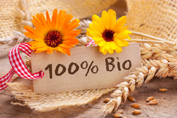 Naklejka premium 100 % Bio - Getreide, Agrarprodukte