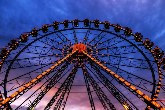 ferris wheel illuminated