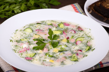 Vegetable soup ( okroshka )