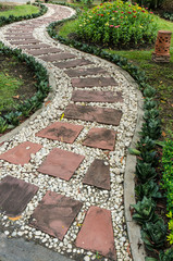 Stone pathway in the garden