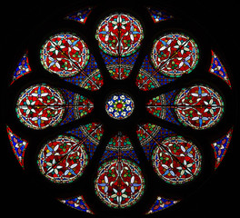 Rose window. Stained glass.