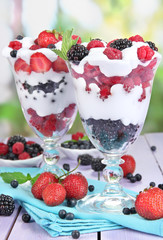 Natural yogurt with fresh berries