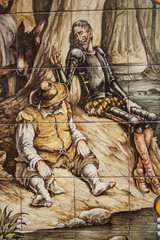 Tile, Don Quixote, ceramics from Talavera de la Reina, Toledo, S