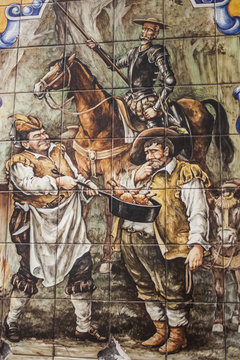 Tile, Don Quixote, ceramics from Talavera de la Reina, Toledo, S © Felix Herencias