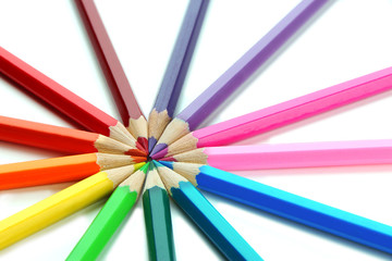 Fototapeta premium Colour pencils isolated on white