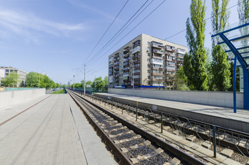 Stop with the platform and rails for high-speed rail Kiev