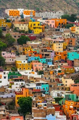 Abwaschbare Fototapete Mexiko Bunte Häuser von Guanajuato
