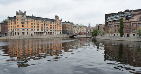 Stockholm Riksdag and bridge