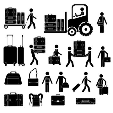 suitcases icons