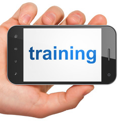 Education concept: Training on smartphone