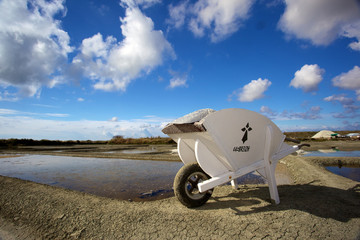 marais salants de Guérande et brouette traditionnelle