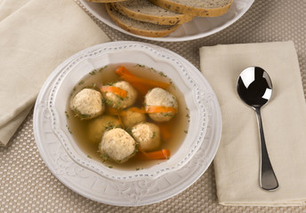Traditional Jewish Passover Dish Matzah Ball Soup