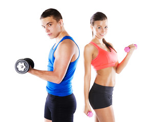 Obraz premium athletic man and woman