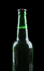 Bottle of beer on black background