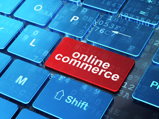 Fototapeta premium Finance concept: Online Commerce on computer keyboard background