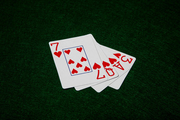 Cards spelling love.