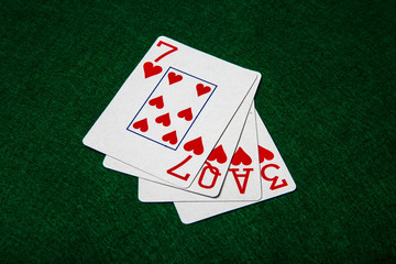 Cards spelling love.