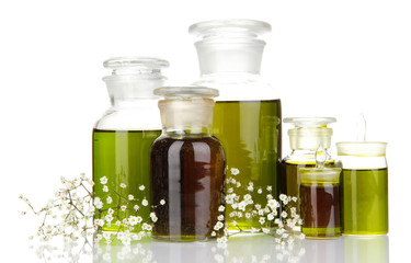 Medicine bottles isolated on white