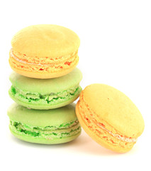 Gentle macaroons isolated on white