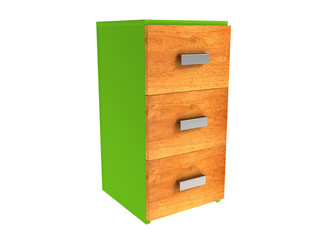 Cabinet with three drawers