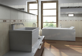 Fototapeta na wymiar Modern wash basin / sink in a bathroom
