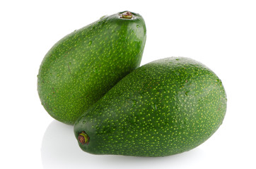 Avocados on white