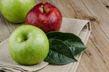 Apples in a napkin