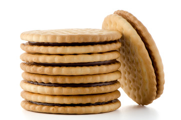 Sandwich biscuits with chocolate filling