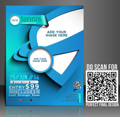 Vector tennis Competition Flyer, Brochure, Magazine Cover