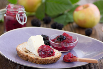 Chutney of apples and blackberries.