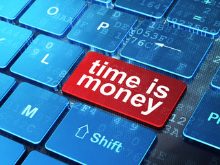 Fototapeta premium Time concept: Time is Money on computer keyboard background