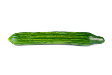 Fresh long cucumber over a white background