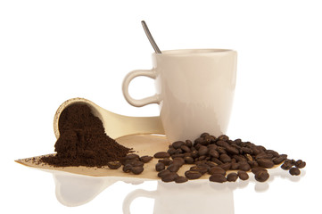 Arrangement of coffee stuff ornate