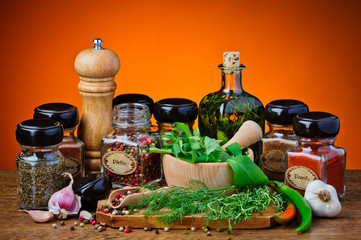 various spices and herbs