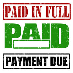 Paid in full, paid and payment due