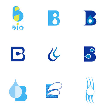 Bio and drops icons set