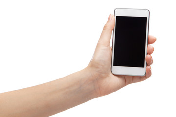 Female hand holding a modern smartphone