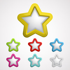 set of star buttons