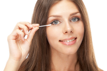 Beautiful young woman face portrait