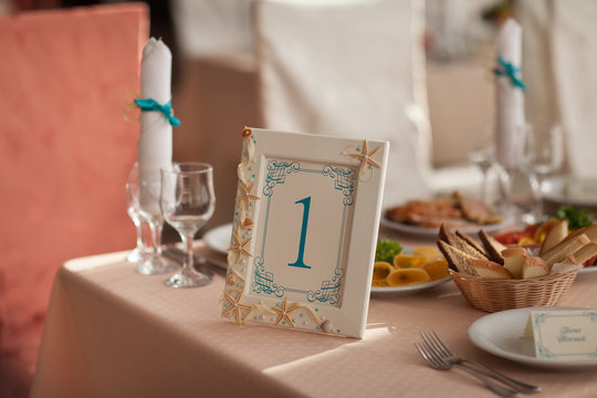 Wedding table. Decoration of table